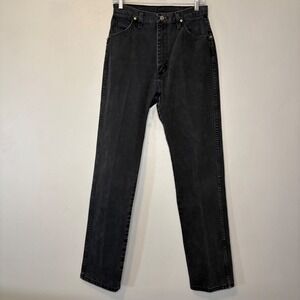 Wrangler Vintage High Waisted Straight Leg Jeans Faded Black Denim 28x33
